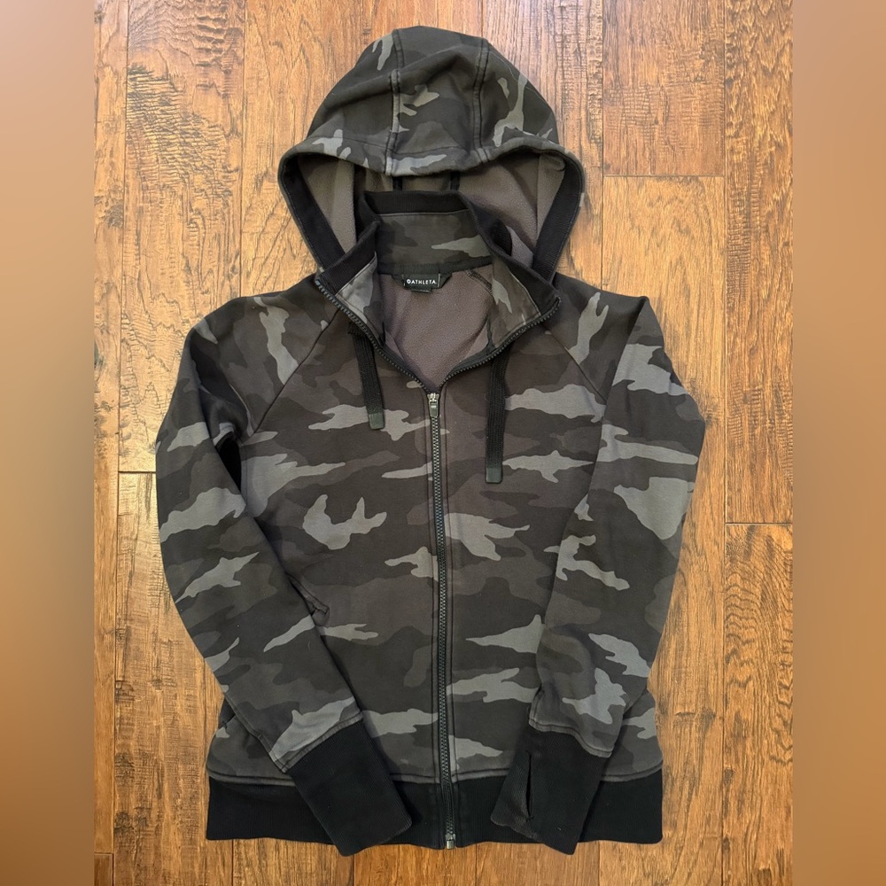 Athleta black camo zip up hoodie
